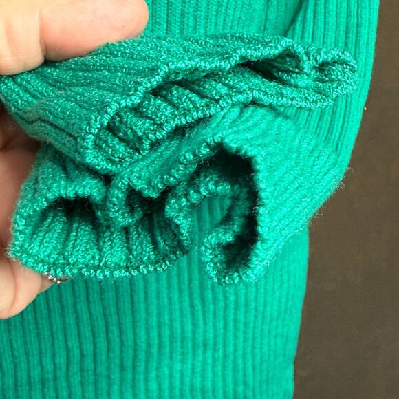 Vintage St. John Collection by Marie Gray Sweater Gold Button Teal Green Size M - Picture 12 of 13